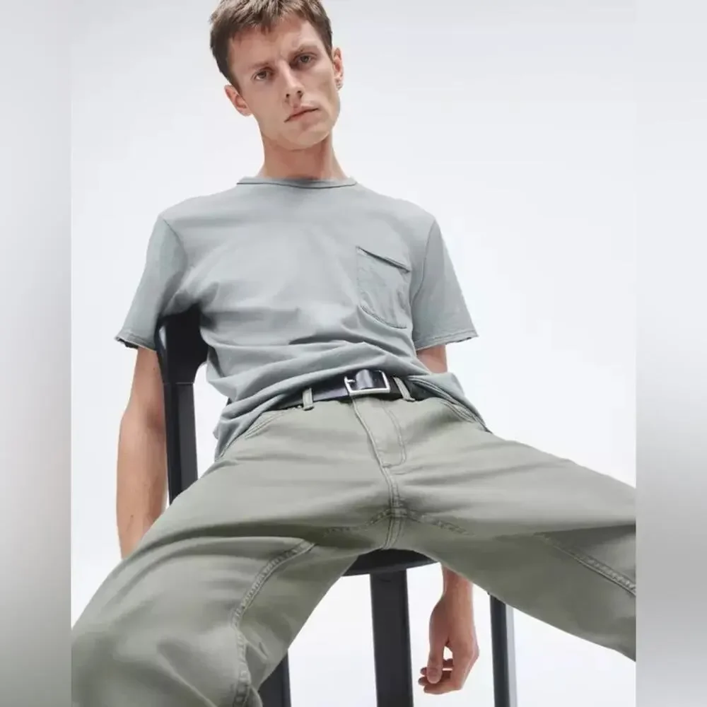 Rag & Bone Fit 2 Aero Stretch Slim Fit Jeans Dark Mint Sage Green Grey 31W